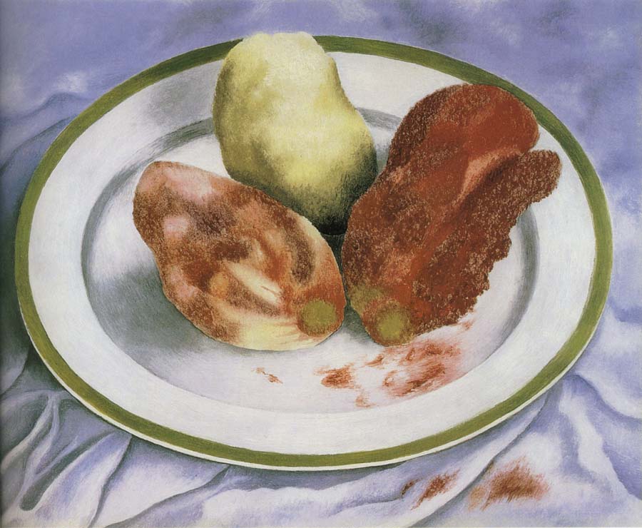 The still life having pyriform fruit